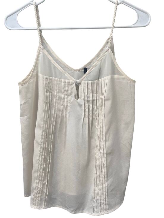 Kensie Tops - Kensie Cami Tank Pintuck Pleated Keyhole Neckline Ivory Sz Small